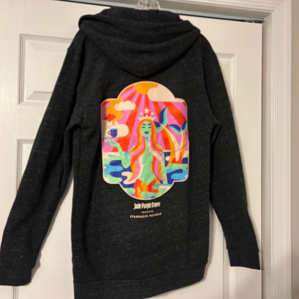 NWT STARBUCKS Reserve Sz L Jade Purple Brown NYC Artist Colab Zipper Hoodie NEW
